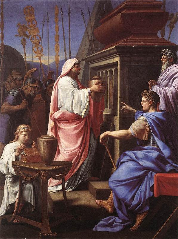 Eustache Le Sueur Caligula Depositing the Ashes of his Mother and Brother in the Tomb of his Ancestors France oil painting art